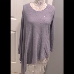 Brand new Anne Klein Studded Asymmetrical sweater